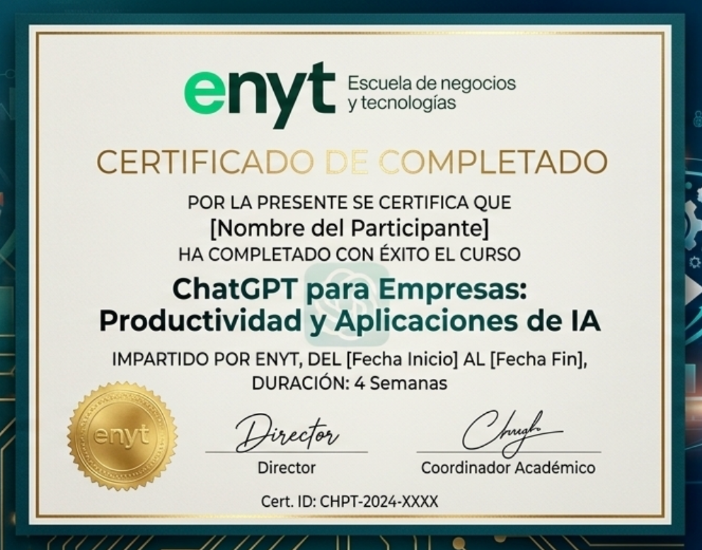 Certificación de ChatGPT para Empresas