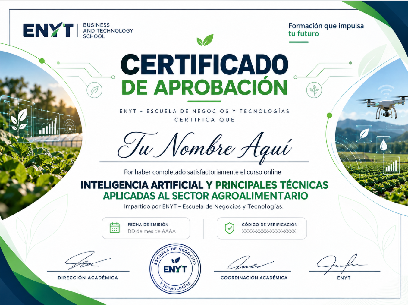 Certificación de Inteligencia Artificial y sus Principales Técnicas Aplicadas al Sector Agroalimentario